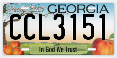 GA license plate CCL3151