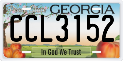GA license plate CCL3152