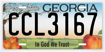 GA license plate CCL3167