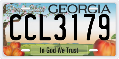 GA license plate CCL3179