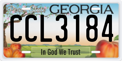GA license plate CCL3184