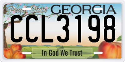 GA license plate CCL3198