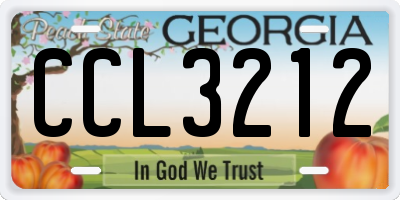 GA license plate CCL3212