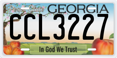 GA license plate CCL3227