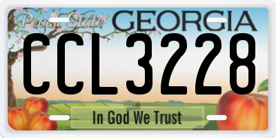 GA license plate CCL3228