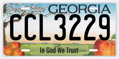 GA license plate CCL3229