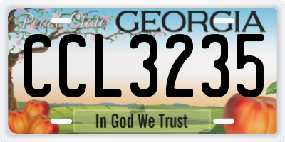 GA license plate CCL3235