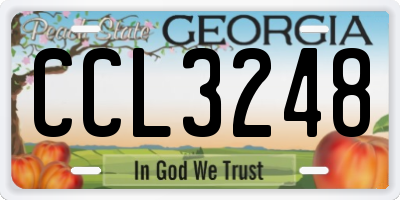 GA license plate CCL3248