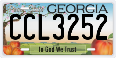 GA license plate CCL3252