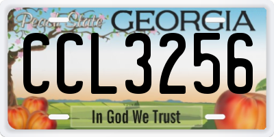 GA license plate CCL3256
