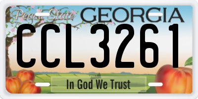 GA license plate CCL3261