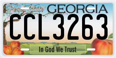 GA license plate CCL3263