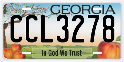GA license plate CCL3278