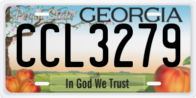 GA license plate CCL3279