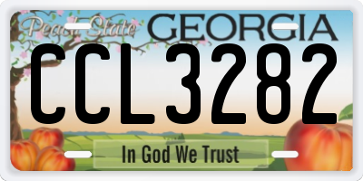 GA license plate CCL3282