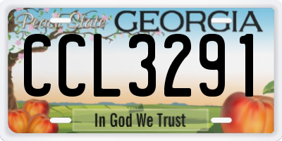 GA license plate CCL3291