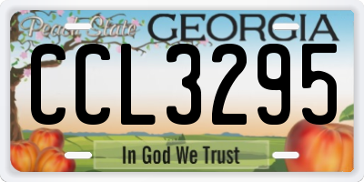 GA license plate CCL3295