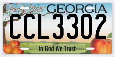 GA license plate CCL3302