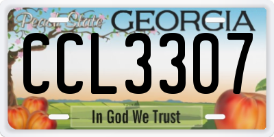 GA license plate CCL3307