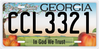 GA license plate CCL3321