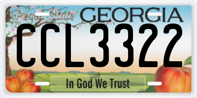 GA license plate CCL3322