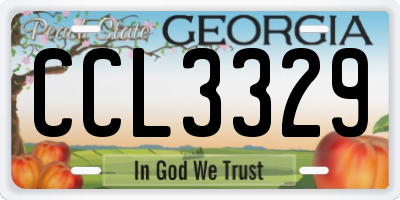 GA license plate CCL3329