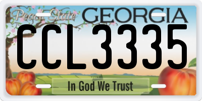 GA license plate CCL3335