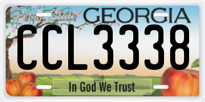 GA license plate CCL3338