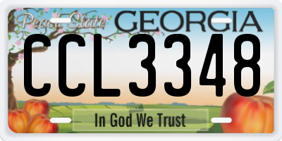 GA license plate CCL3348