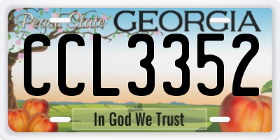 GA license plate CCL3352