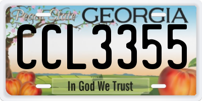 GA license plate CCL3355