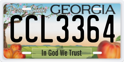 GA license plate CCL3364