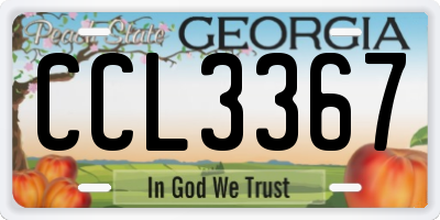 GA license plate CCL3367