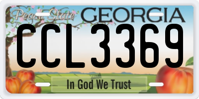 GA license plate CCL3369