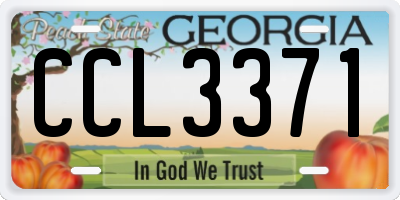GA license plate CCL3371