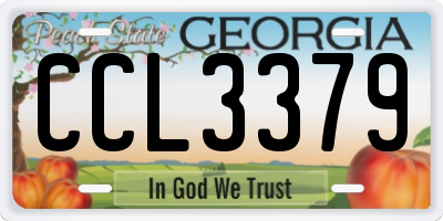 GA license plate CCL3379