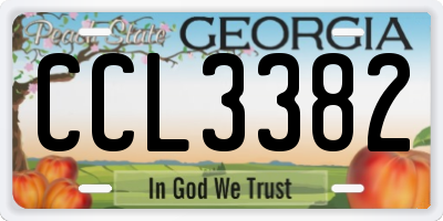 GA license plate CCL3382