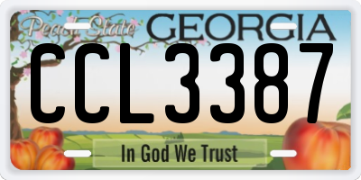 GA license plate CCL3387