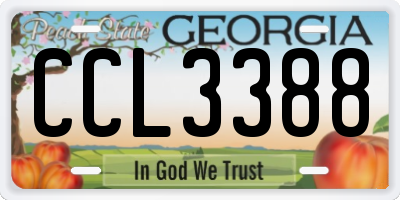 GA license plate CCL3388