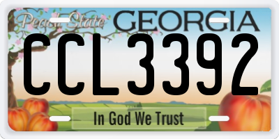 GA license plate CCL3392