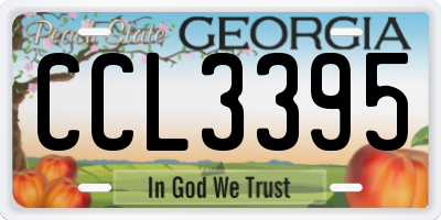 GA license plate CCL3395