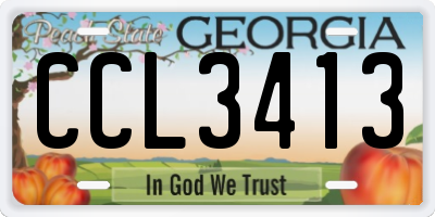 GA license plate CCL3413