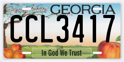 GA license plate CCL3417