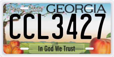 GA license plate CCL3427