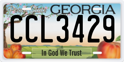 GA license plate CCL3429