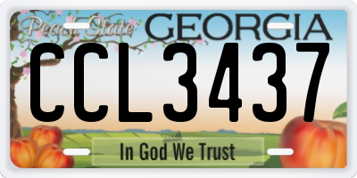 GA license plate CCL3437