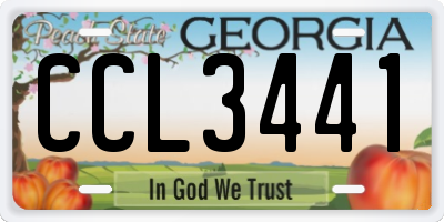 GA license plate CCL3441