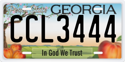 GA license plate CCL3444