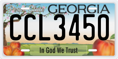 GA license plate CCL3450