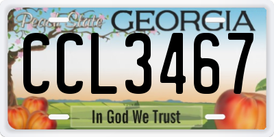 GA license plate CCL3467